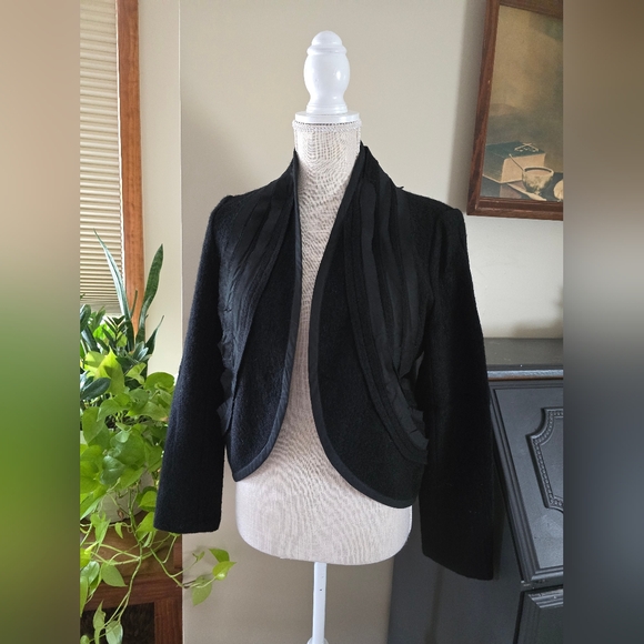 Nikki Valenti Black Wool Blazer Coat Jacket Dressy Size Small PS petite NWT $128 - Picture 2 of 12